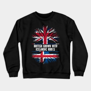 British Grown with Icelandic Roots UK Flag England Britain Union Jack Crewneck Sweatshirt